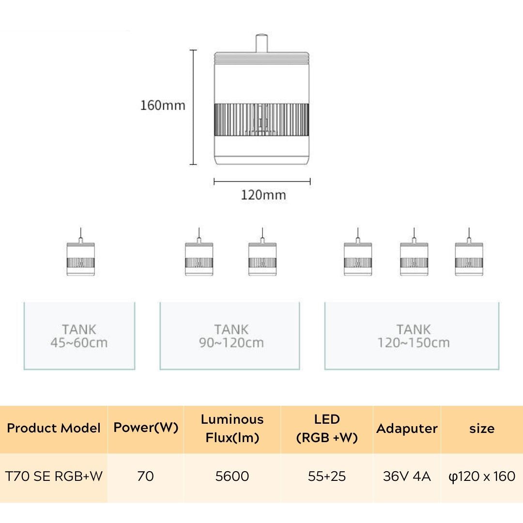 WEEK AQUA NEW T70 SE RGB+W Aquarium Lightning【WEEK AQUA INTERNATIONAL】