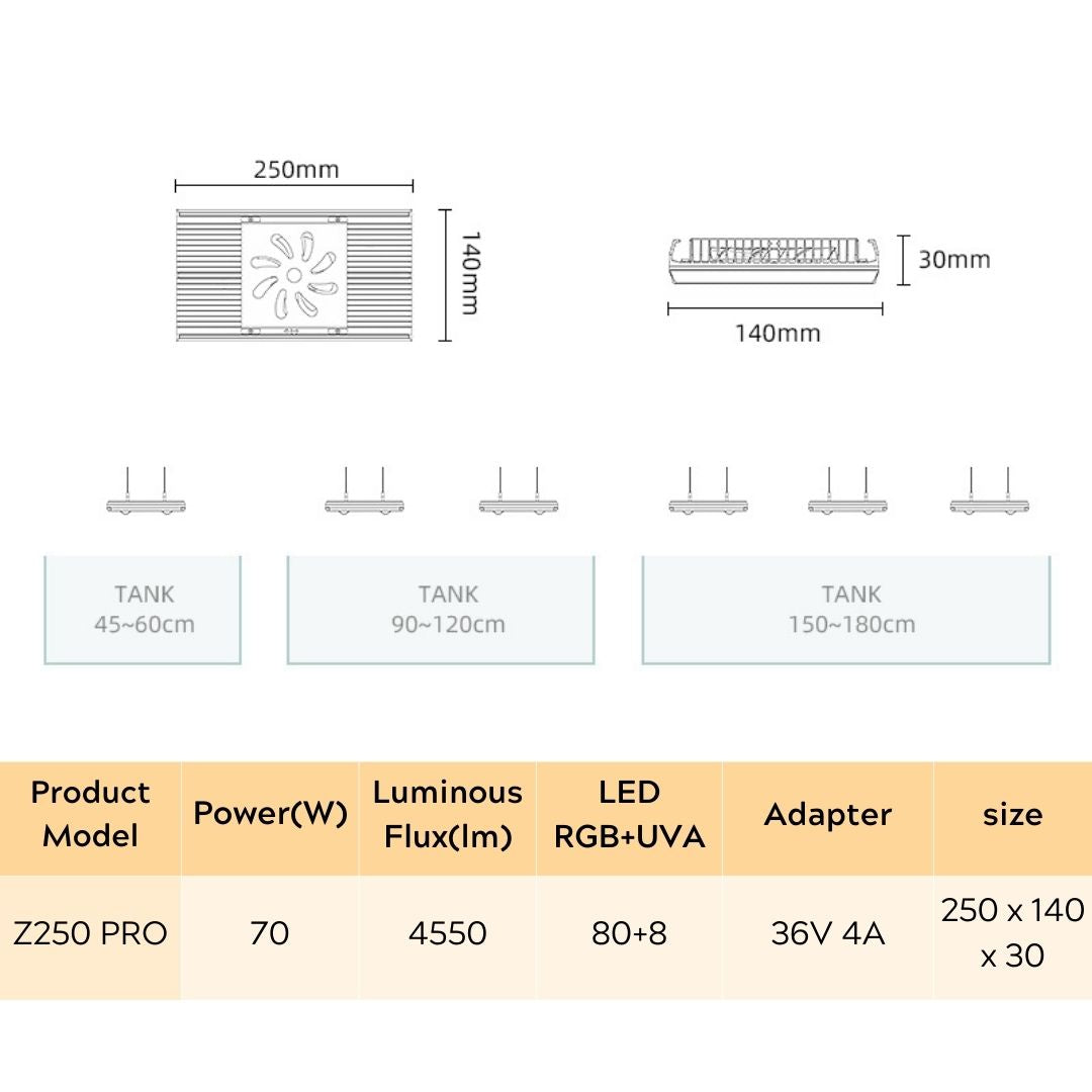 WEEK AQUA NEW Z250 RGB UVA Aquarium Lightning【WEEK AQUA INTERNATIONAL】