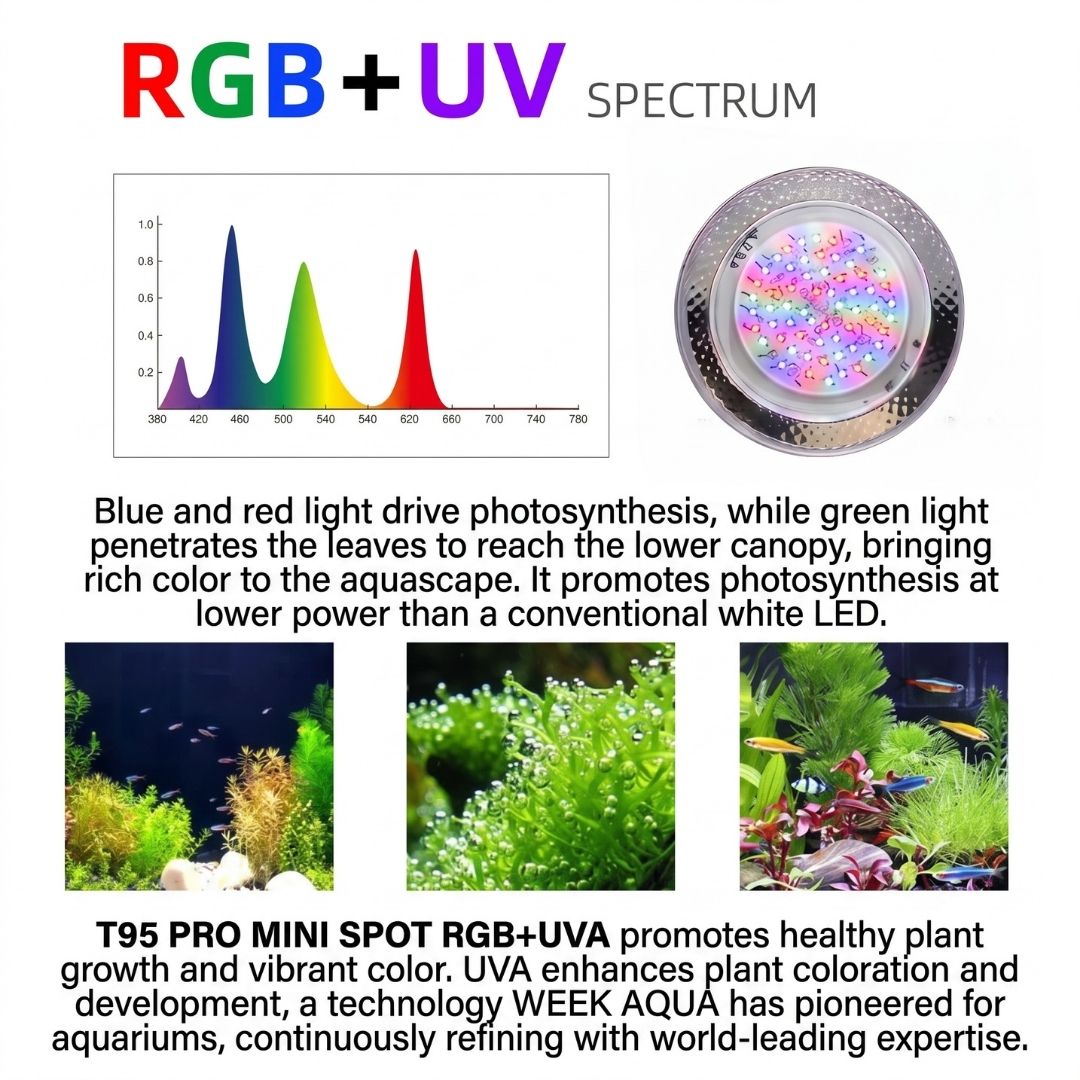 WEEK AQUA NEW T95 PRO RGB+UVA Aquarium Lightning NEW T90 MINI SPOT【WEEK AQUA INTERNATIONAL】