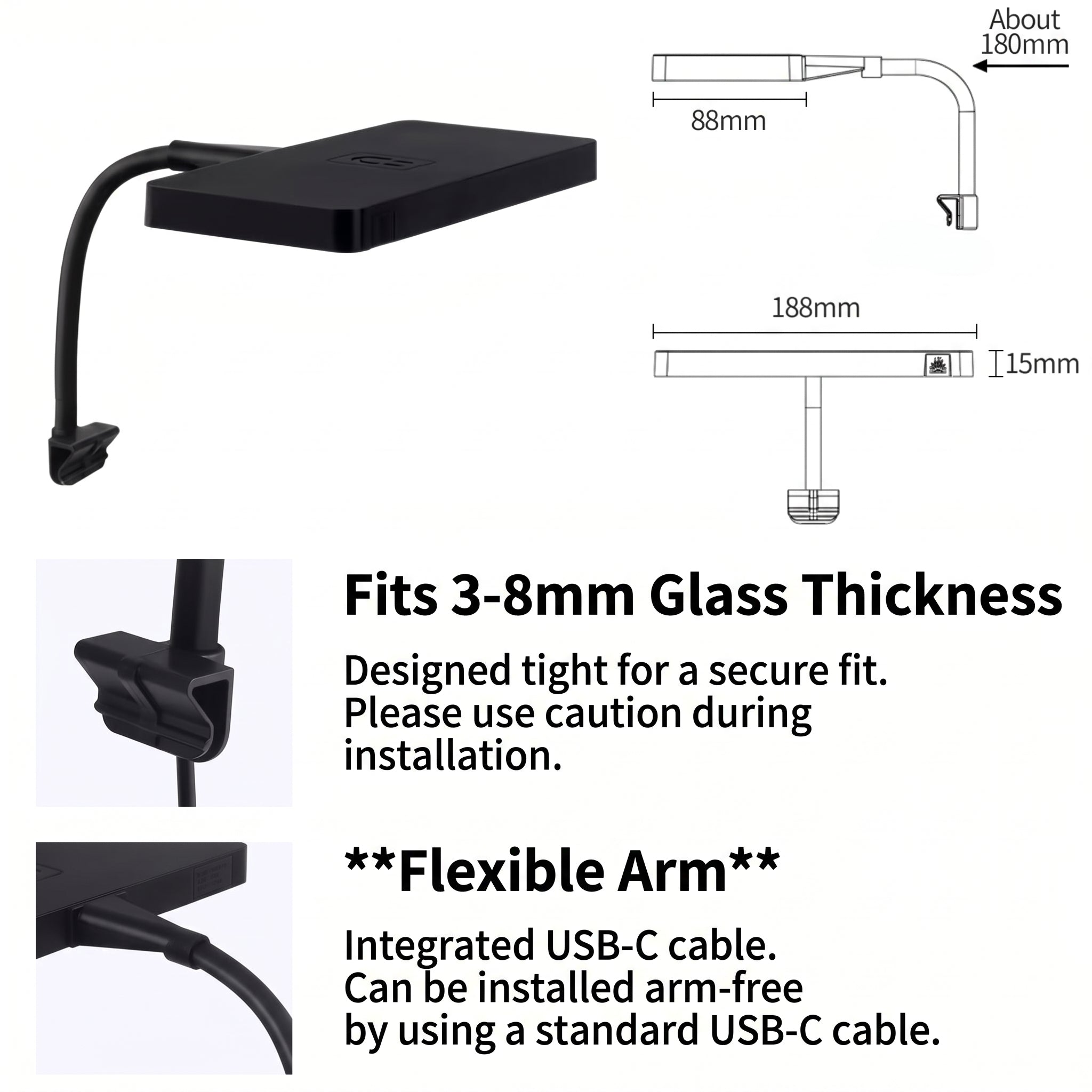 WEEK AQUA MINI 9 PRO RGB+UVA ARM MAG Aquarium Lightning【WEEK AQUA